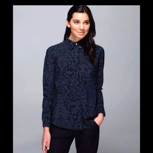 Lululemon Day Trip Blouse Animal Swirl Deep Coal Black